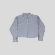 Maison Margelia Pinstripe Button Up in Blue