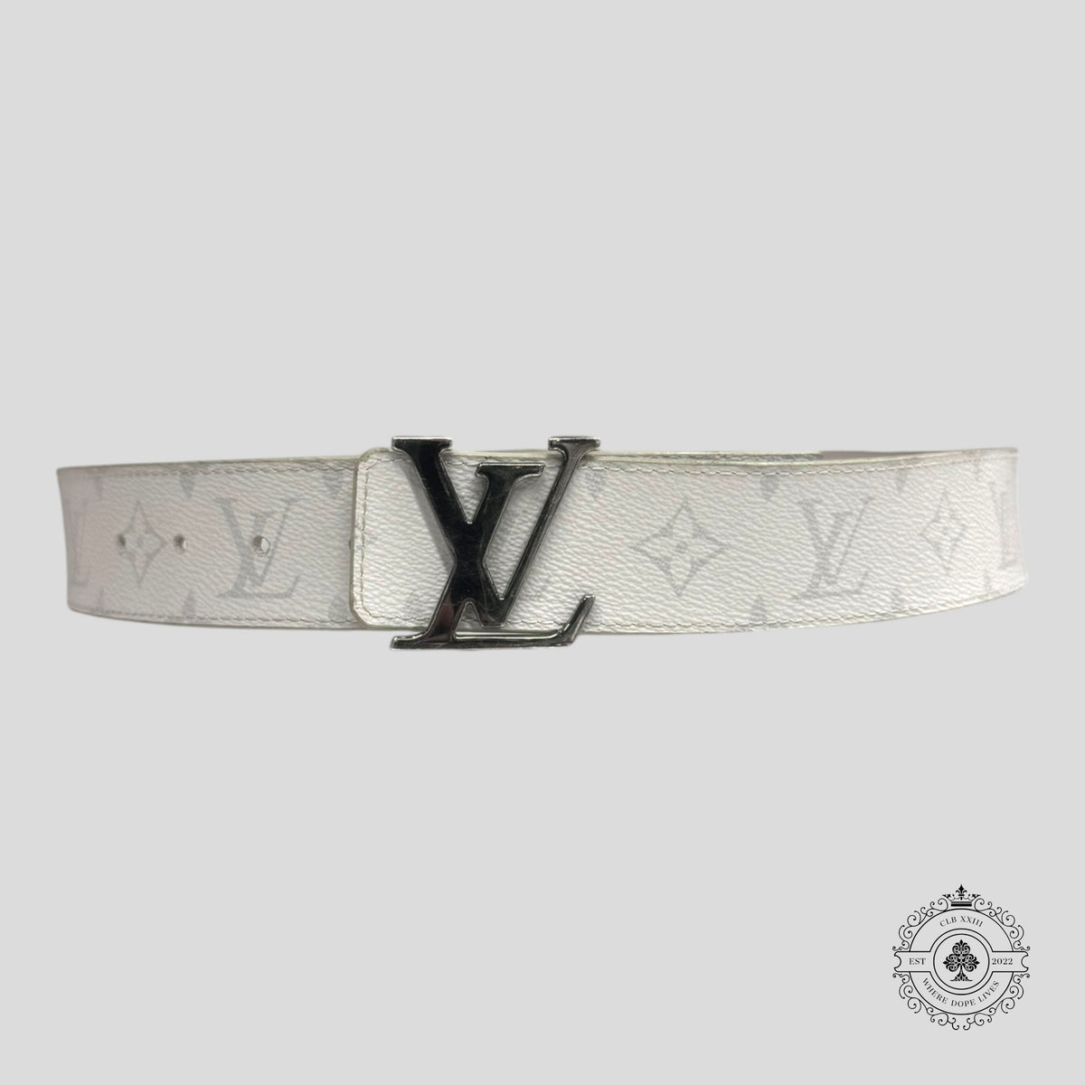 Louis Vuitton Monogram Eclipse Taigarama Belt in White