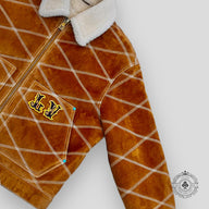 Louis Vuitton Embroidered Shearling Workwear Jacket in Camel