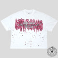 Blind Love Artistic Trafficking Rhinestone T-Shirt in White/Pink