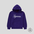 Supreme Embroidered Script Hooded Sweatshirt in Purple