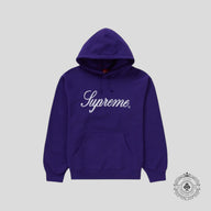 Supreme Embroidered Script Hooded Sweatshirt in Purple