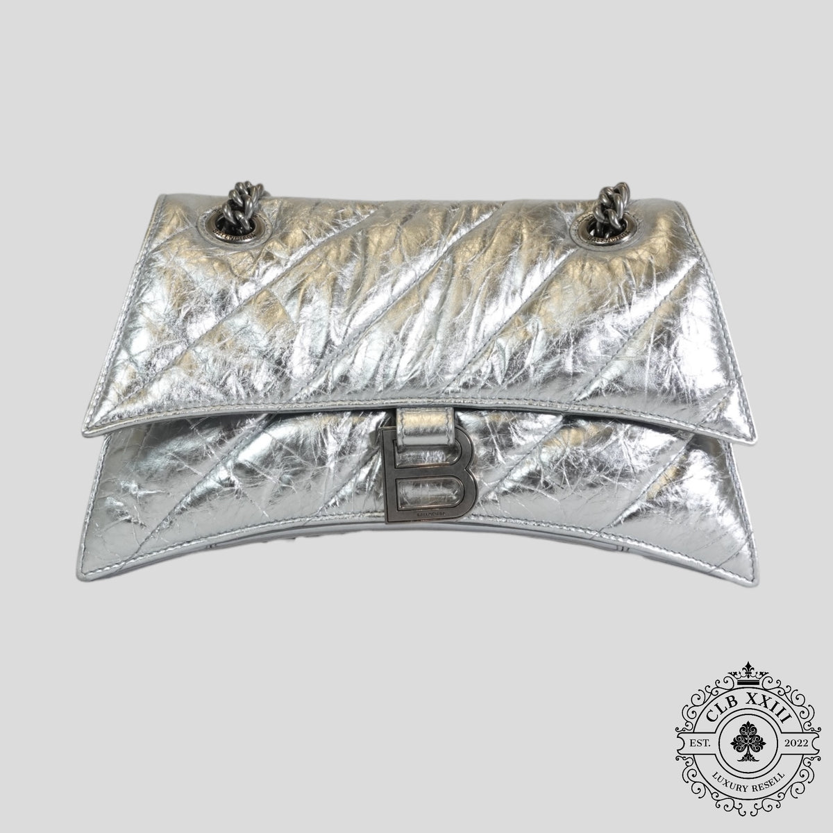 Balenciaga Crush Small Chain Bag in Silver