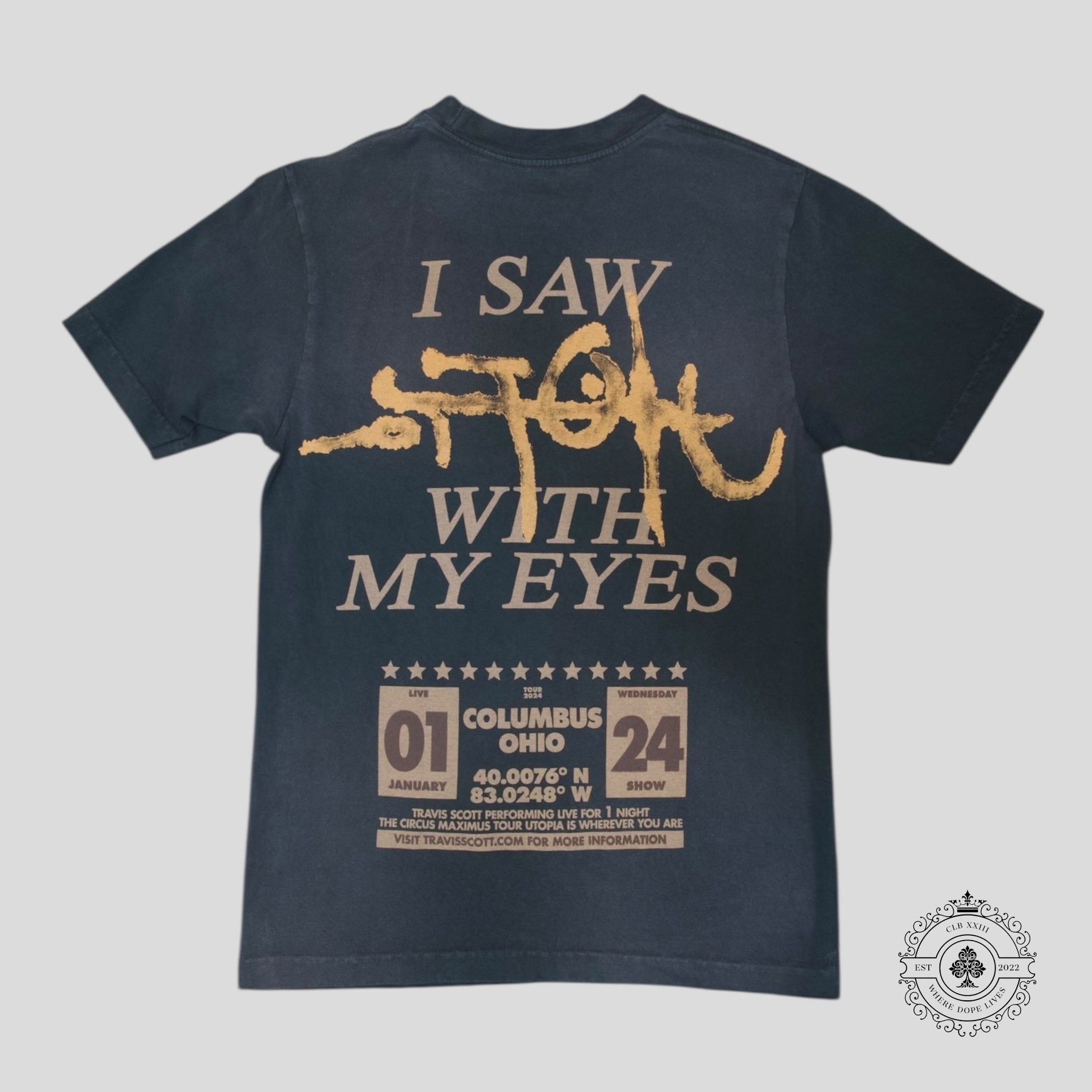 Travis Scott Utopia Tour Tee in Faded Black - Preowned