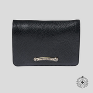 Chrome Hearts Joey Scroll Logo Leather Wallet in Black