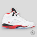 Air Jordan 5 Retro Fire Red Black Tongue