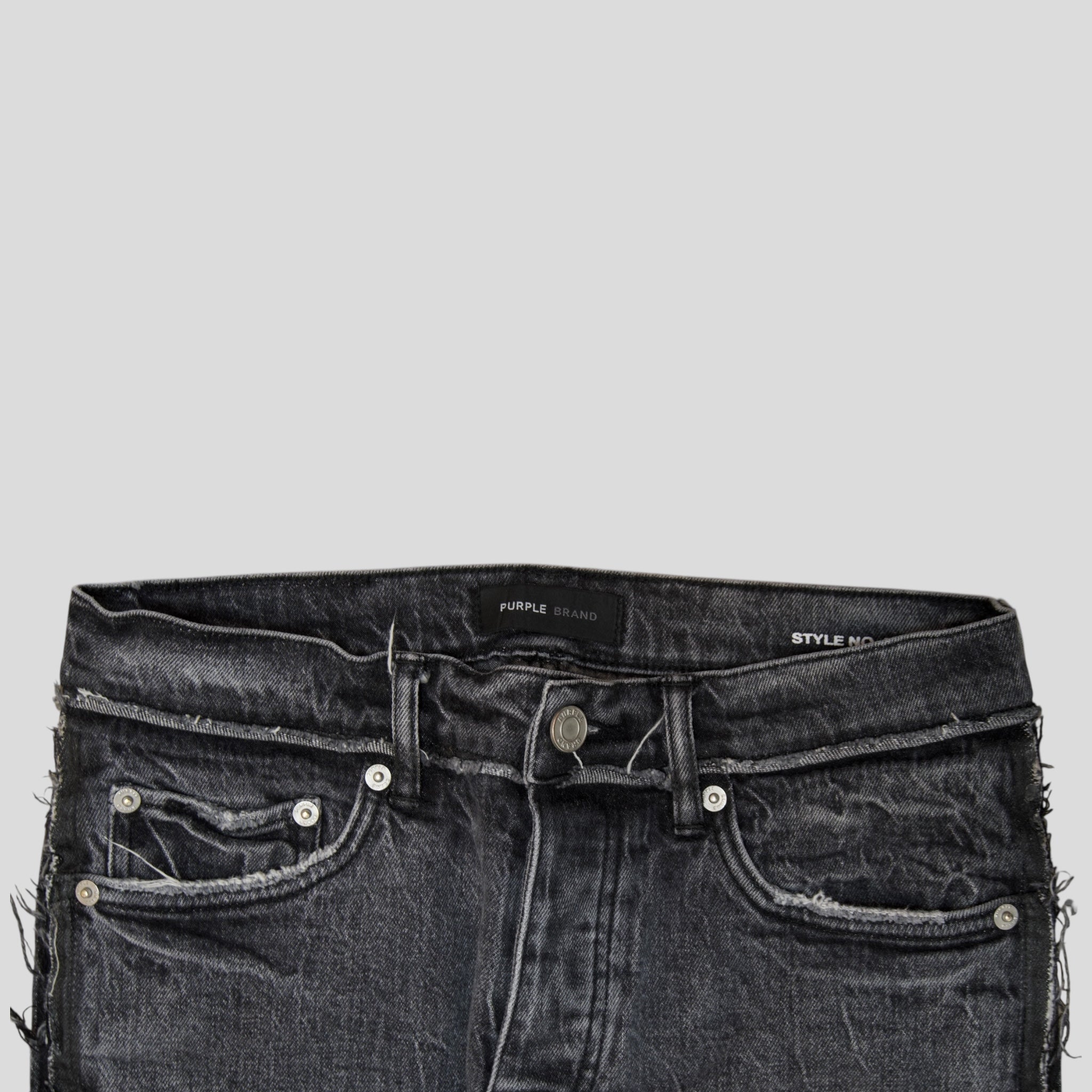 Purple Brand P001 Deconstructed Jeans in Aged Black