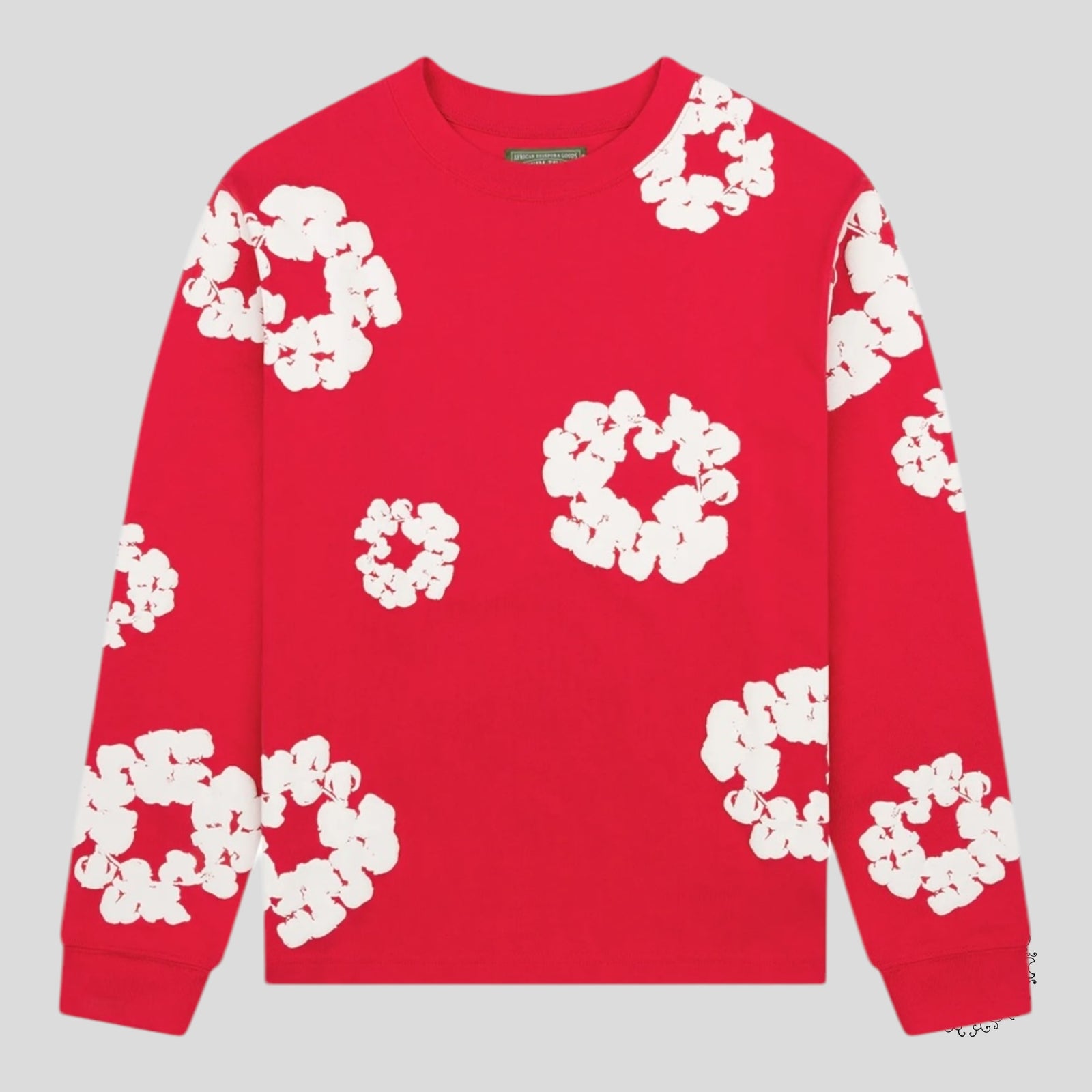 Denim Tears Cotton Wreath Crewneck in Red