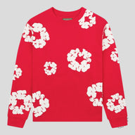 Denim Tears Cotton Wreath Crewneck in Red