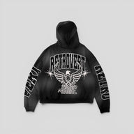 Retrovert Rhinestone Never Been Normal Hoodie in Black