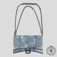 Balenciaga Hourglass Denim Chainlink Bag