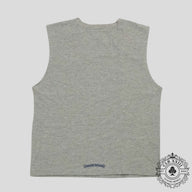 Chrome Hearts Women's Triple Cross Flocked Sleeveless Shirt in Gray