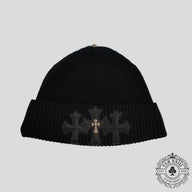 Chrome Hearts Triple Cross Patch Beanie in Black
