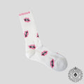 Chrome Hearts Matty Boy Chomper Socks in White / Pink