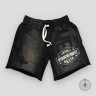 Vertabrae Black Double Emblem Shorts