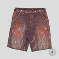 Hellstar Denim Studded Shorts in Brown