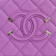 Chanel Caviar Quilted Medium CC Filigree Vanity Case in Purple
