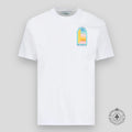 Casablanca Gradient Arch Logo Tee in White & Teal