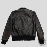 Gucci GG Leather Bomber Jacket in Black