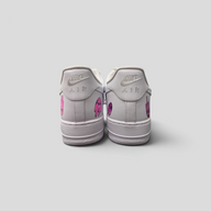 CLB XXIII Matty Boy Air Force 1 Low sneakers featuring custom pink hand graphics on white leather heels
