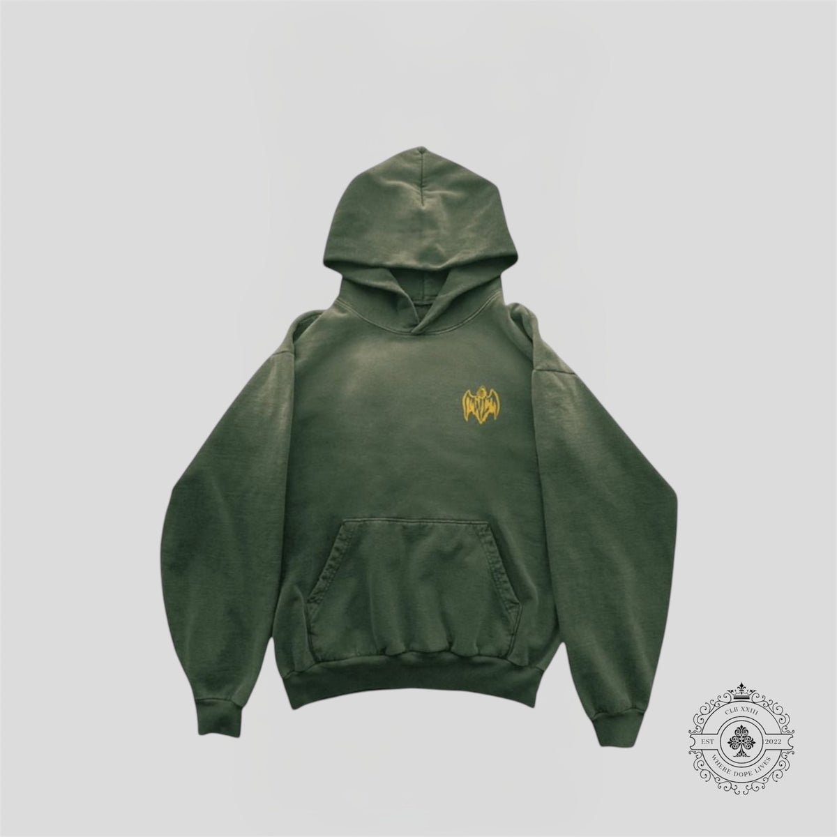 Warren Lotas Thousand Yard Stare Hoodie Faded Green