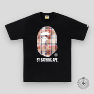Bape Bleach Check Ape Head Tee in Black