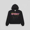 Sp5der Punk V2 Zip Up Hoodie in Black