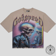 Godspeed Man in The Mirror Tee in Stone Grey