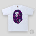 BAPE Color Camo Big Ape Head T-Shirt (SS20) in White/Purple