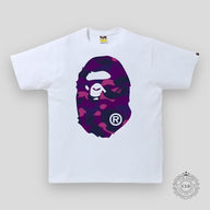 BAPE Color Camo Big Ape Head T-Shirt (SS20) in White/Purple