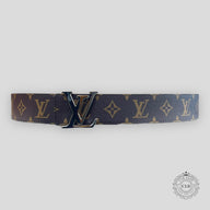 LOUIS VUITTON LV INITIALS 40MM REVERSIBLE BELT - BLUE / BROWN