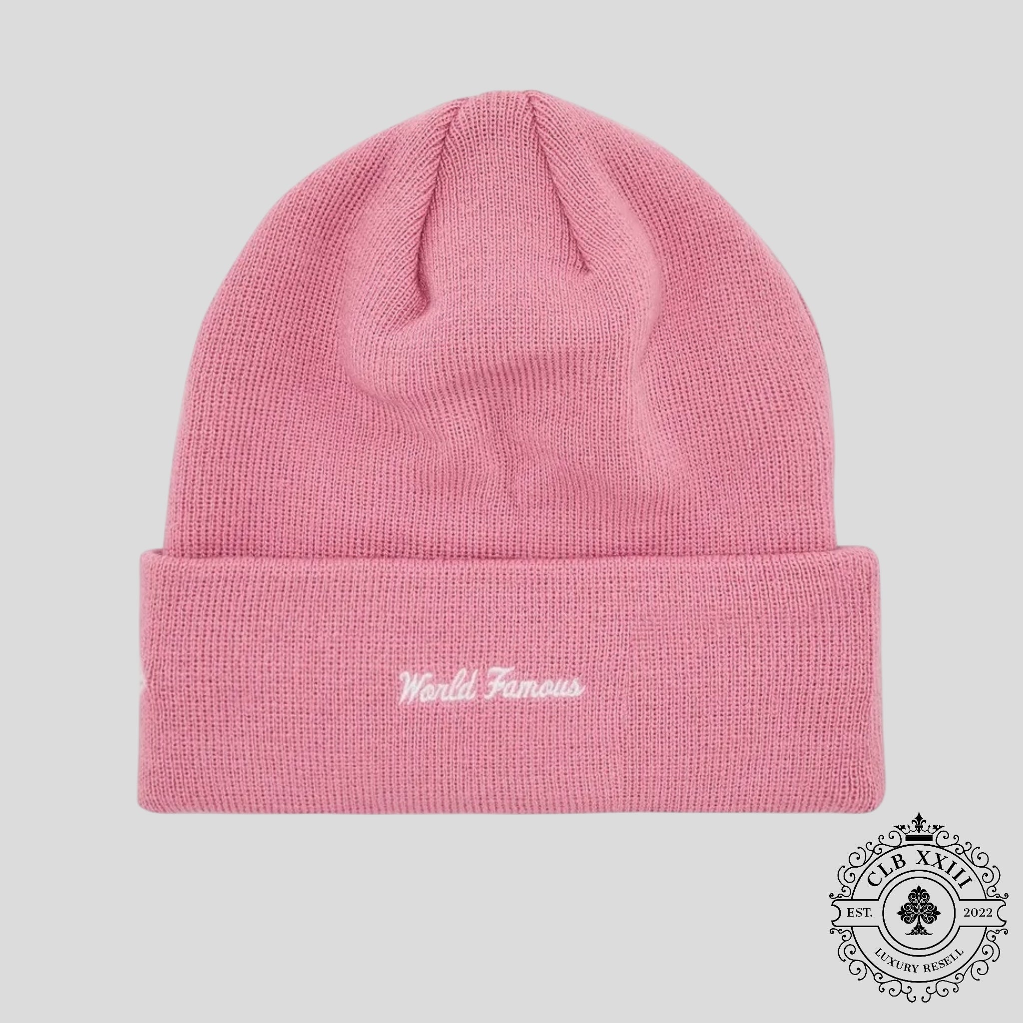 Supreme New Era Box Logo Beanie (FW24) in Dusty Pink
