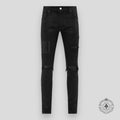 Amiri Wax Logo Jeans in Black