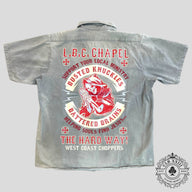 West Coast Choppers 666 Button Up Tee in Grey
