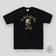Bape 1st Camo College Tee in Black / Yellow