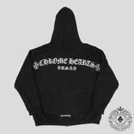 Chrome Hearts T Bar Logo Thermal Zip Up Hoodie in Black