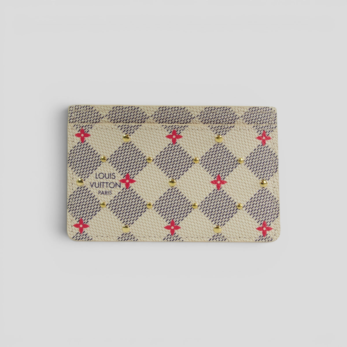 Louis Vuitton Damier Azur Studded Flower Card Holder