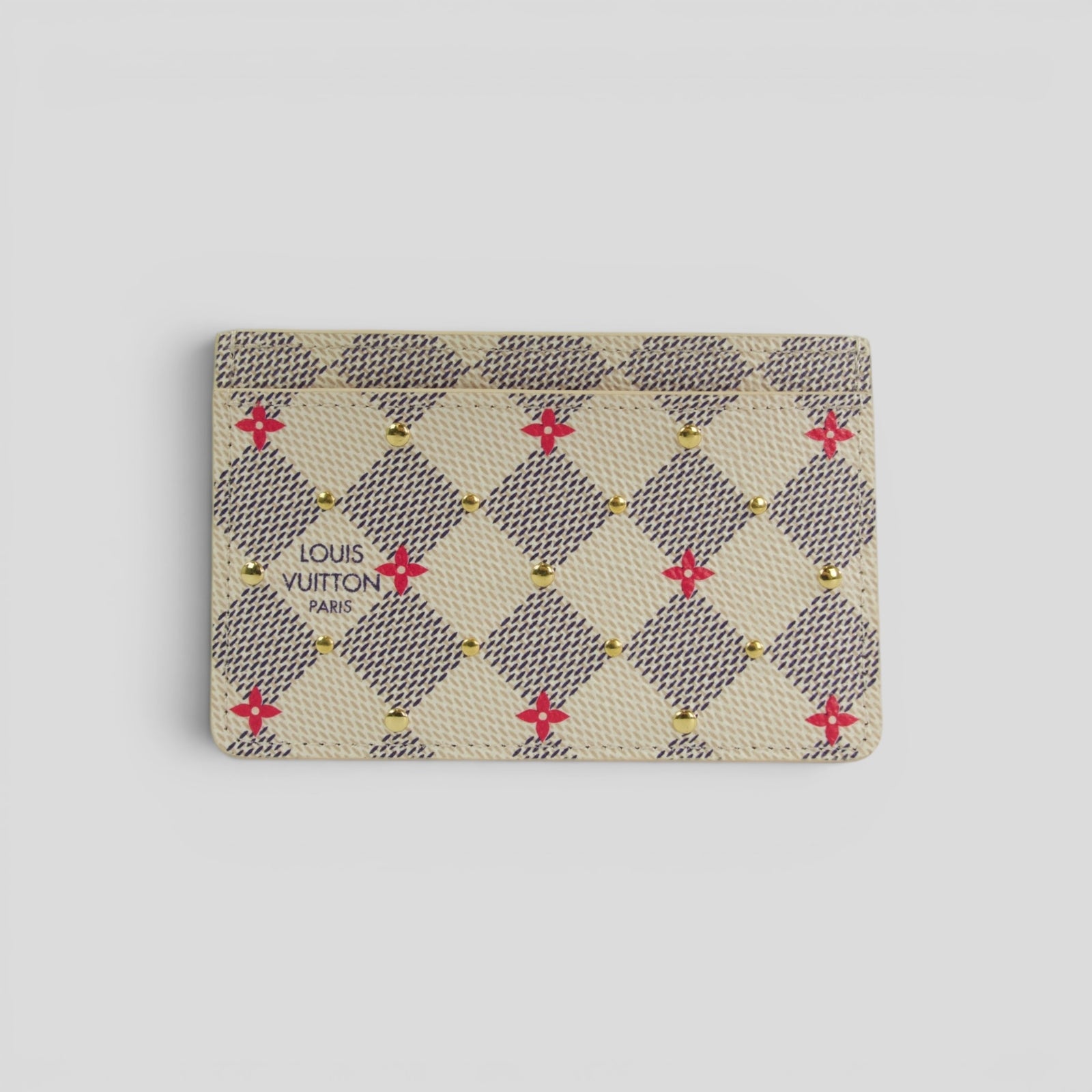 Louis Vuitton Damier Azur Studded Flower Card Holder