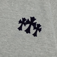 Chrome Hearts Women's Triple Cross CH Flocked Crewneck in Grey