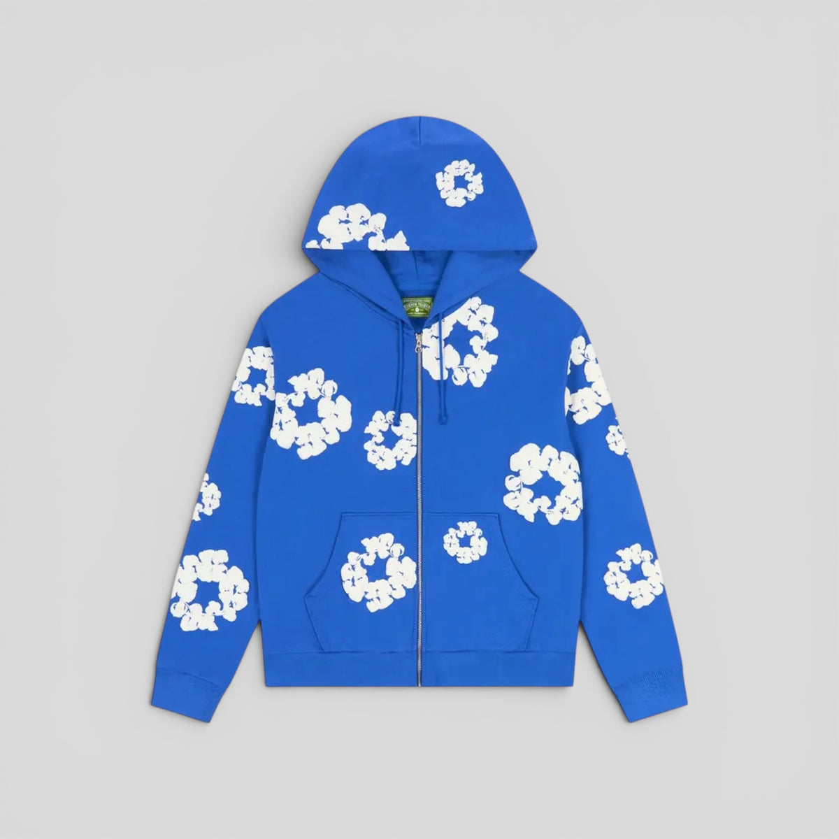 Denim Tears Cotton Wreath Zip Up in Blue
