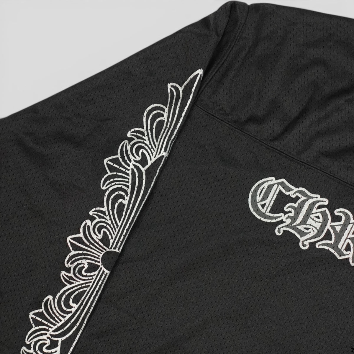 Chrome Hearts Mesh Warm Up Long Sleeve Jersey in Black