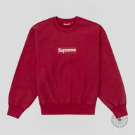 Supreme Washed Box Logo Crewneck in Red