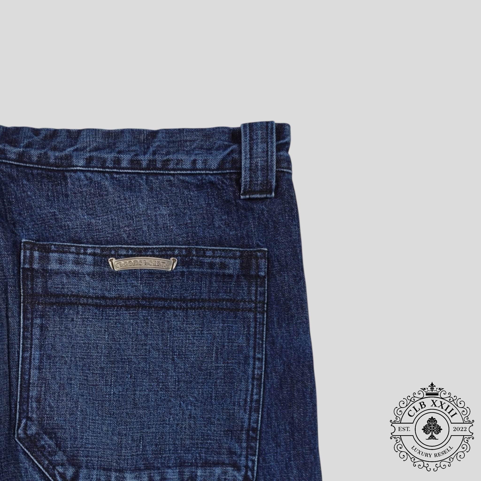 Chrome Hearts Double Turbo Diesel Carpenter Pants in Dark Wash