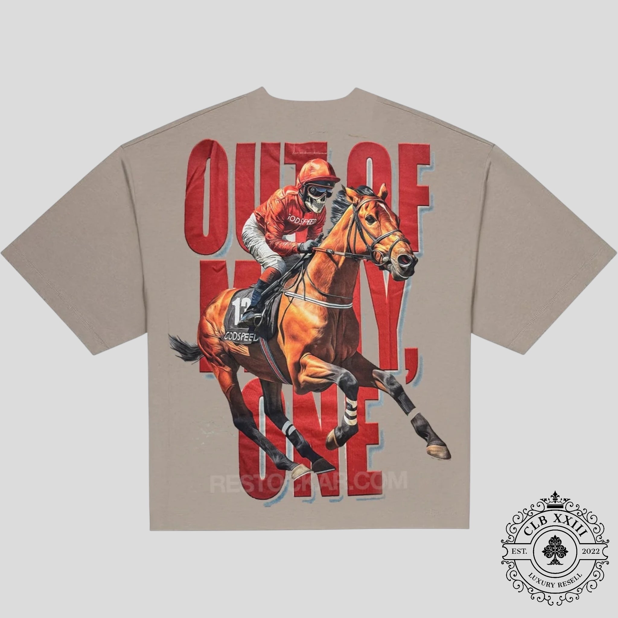 Godspeed Thoroughbred Tee in Stone
