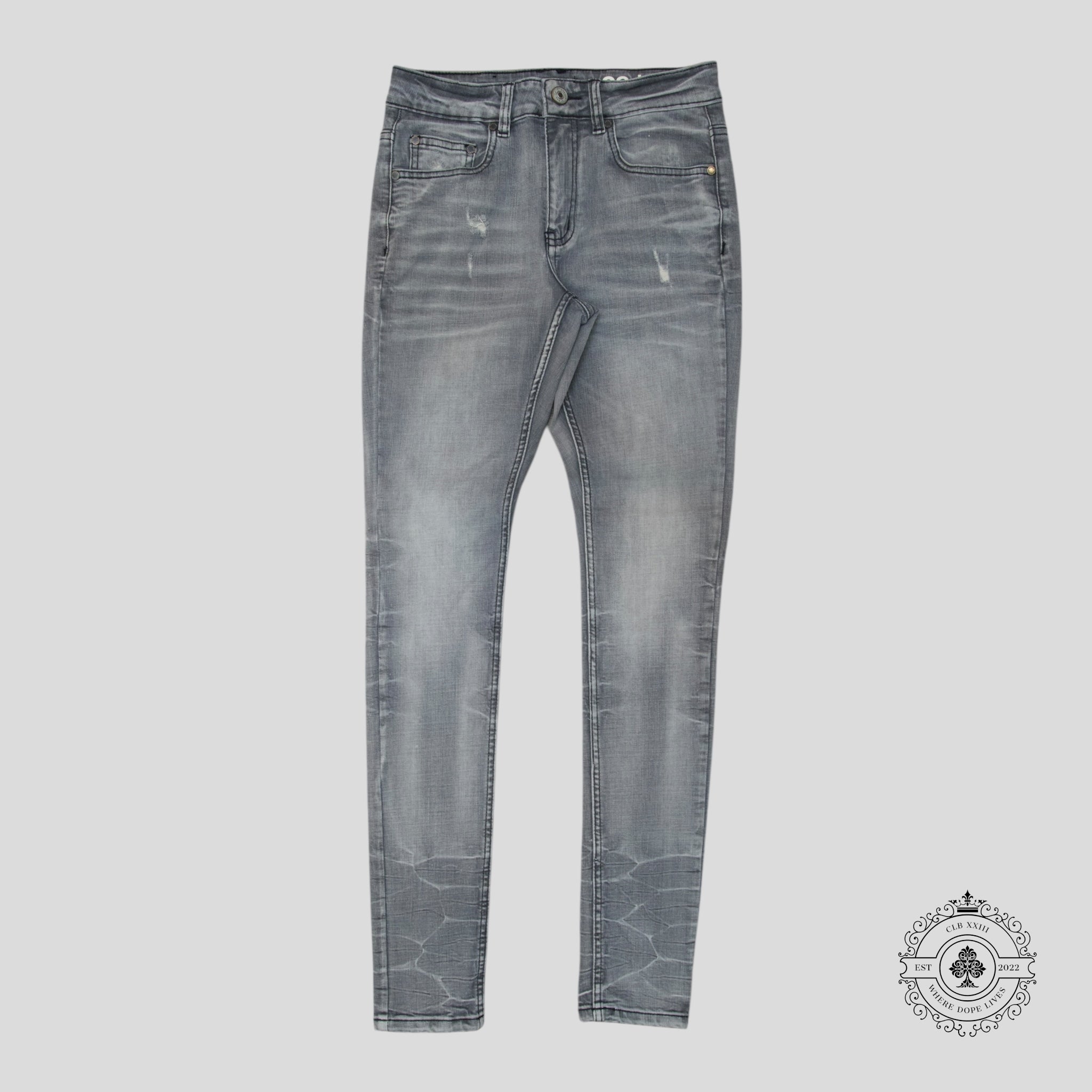 Serenede Fitted Denim Jeans in Grey Wash