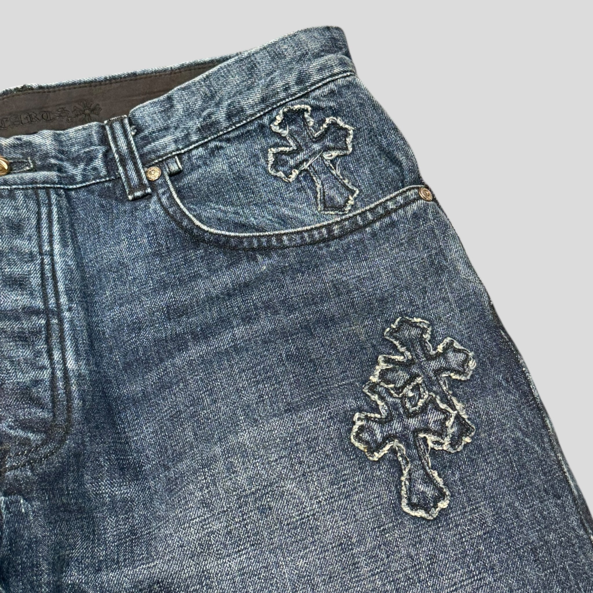 Chrome Hearts Denim Cross Patch Jeans