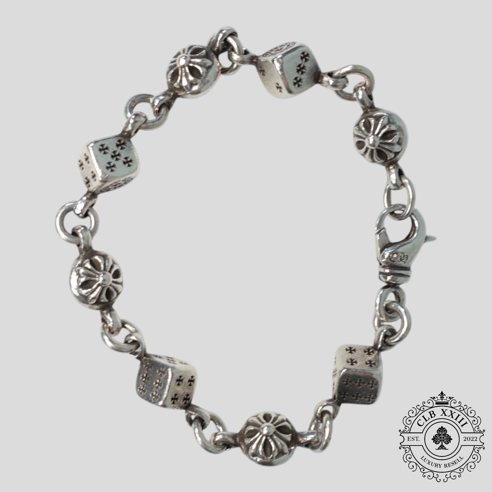 Chrome Hearts Dice and Crossball Bracelet in Silver