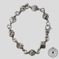 Chrome Hearts Dice and Crossball Bracelet in Silver