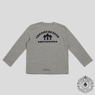 Chrome Hearts Triple Cross Flocked Long Sleeve in Grey