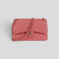 Chanel Caviar Leather Jumbo Quilted Flap Bag in Pink